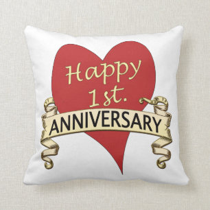 1st. Anniversary Throw Pillow
