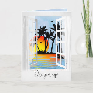 1st Anniversary Tropical Window  Card