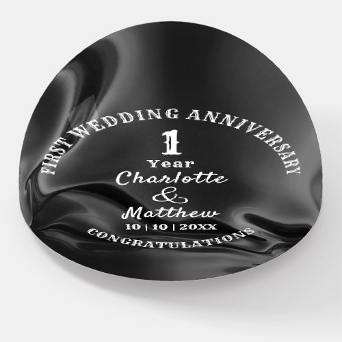 1st Anniversary Wedding Gift Personalized Paperweight