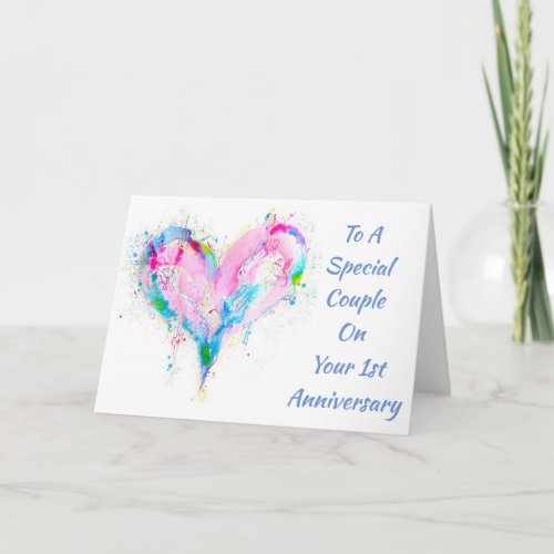 1st ANNIVERSARY WISHES SPECIAL COUPLE Card