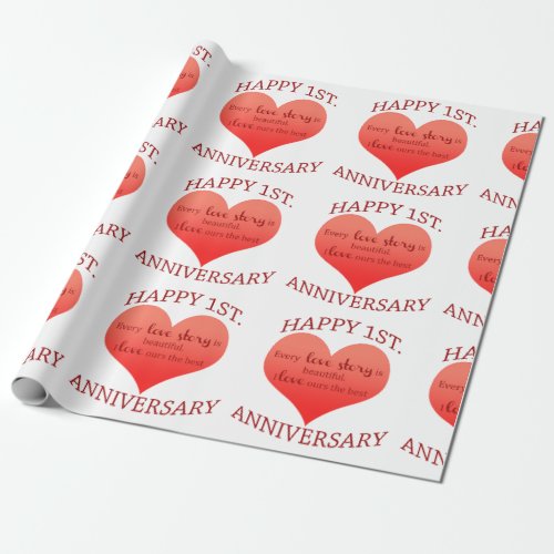 1st Anniversary Wrapping Paper