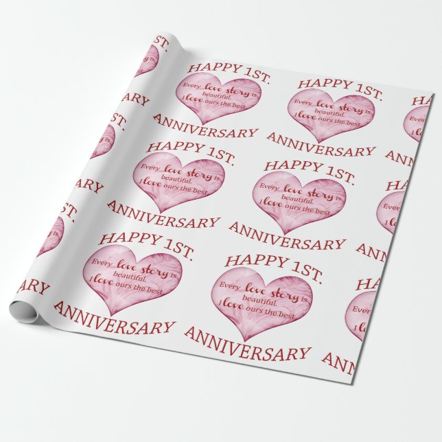 1st. Anniversary Wrapping Paper (Unrolled)