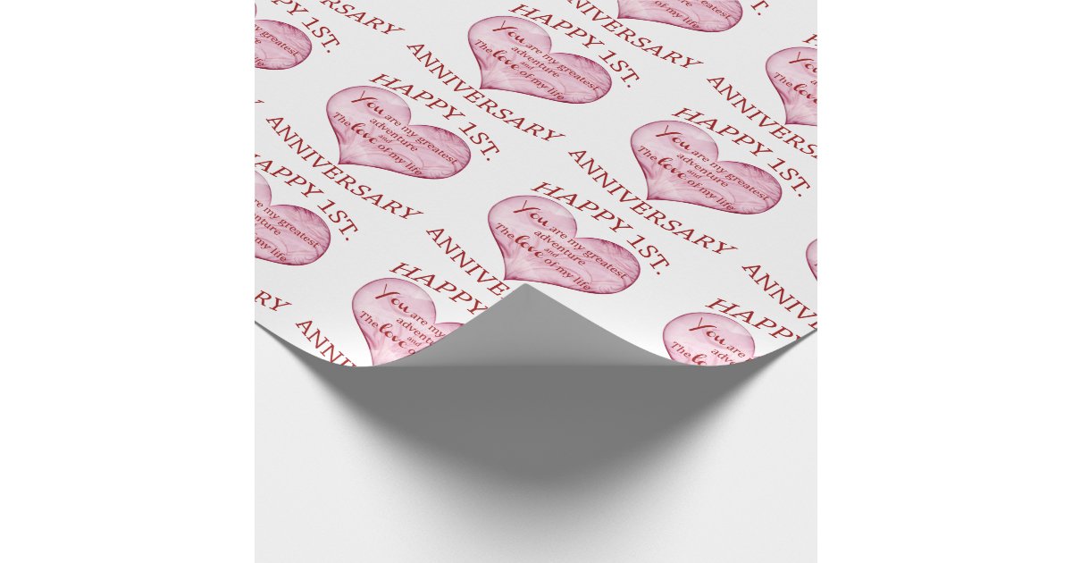 1st. Anniversary Wrapping Paper | Zazzle