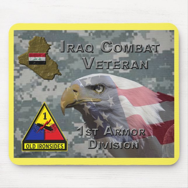 1st Armor Div Iraq Combat Veteran Mouse Pad (Front)