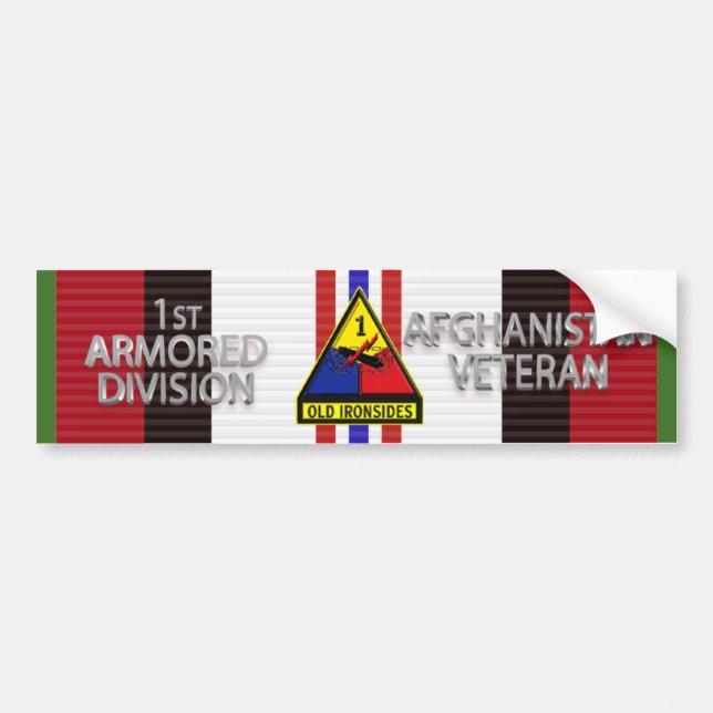 1st Armored Division Afghanistan Veteran Bumper Sticker (Front)