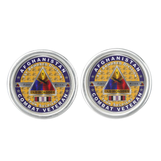 1st Armored Division Afghanistan Veteran Cufflinks (Front)