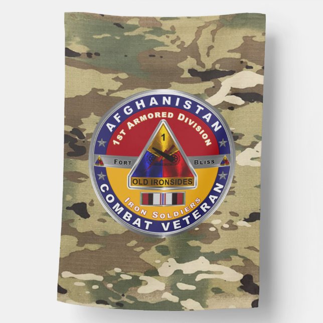 1st Armored Division Afghanistan Veteran  House Flag (Front)