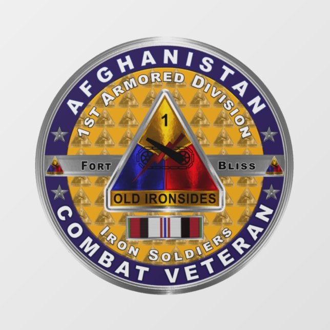 1st Armored Division Afghanistan Veteran Window Cling (Sheet)
