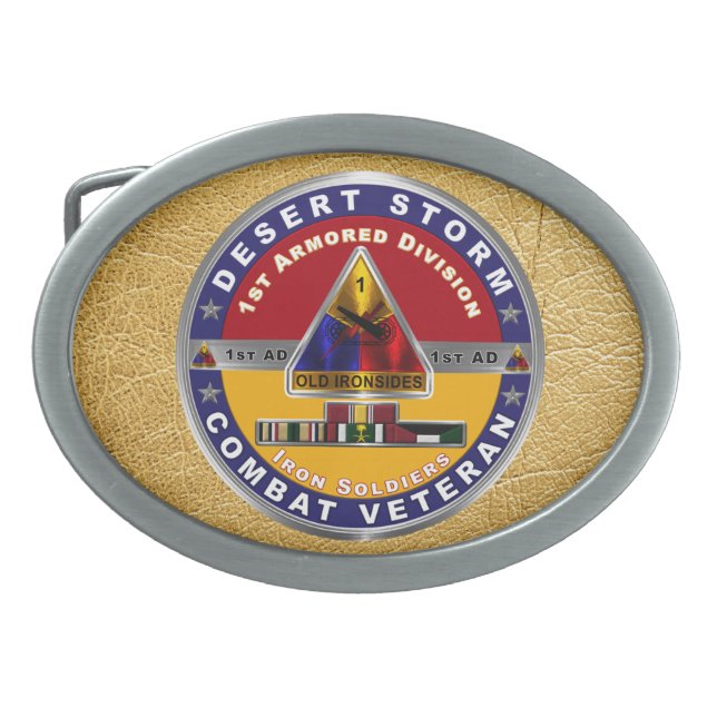 1st Armored Division Desert Storm Belt Buckle (Front)