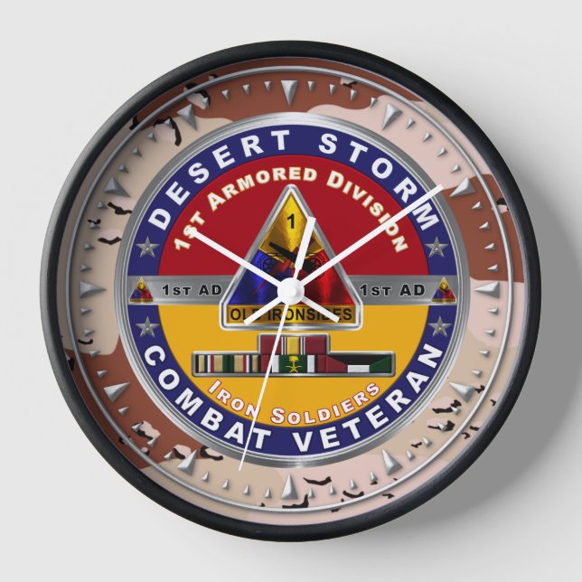 1st Armored Division Desert Storm Veteran  Clock (Front)