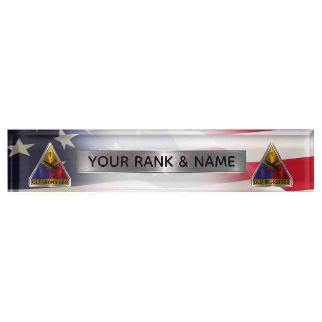 1st Armored Division  Desk Name Plate (Front)