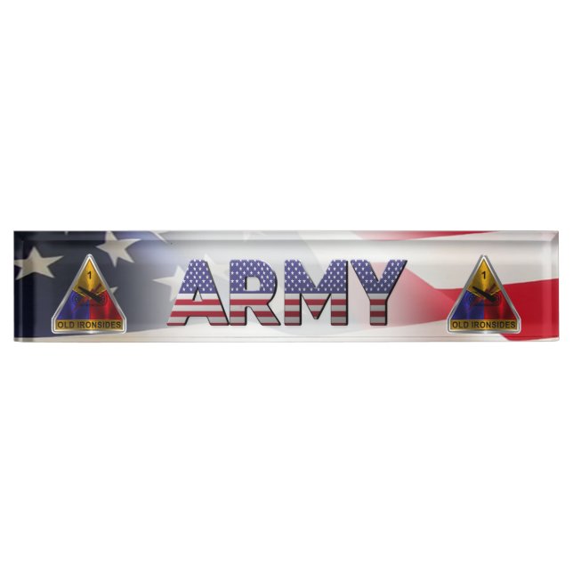 1st Armored Division  Desk Name Plate (Front)