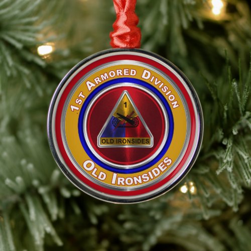 1st Armored Division Keepsake Christmas Metal Ornament