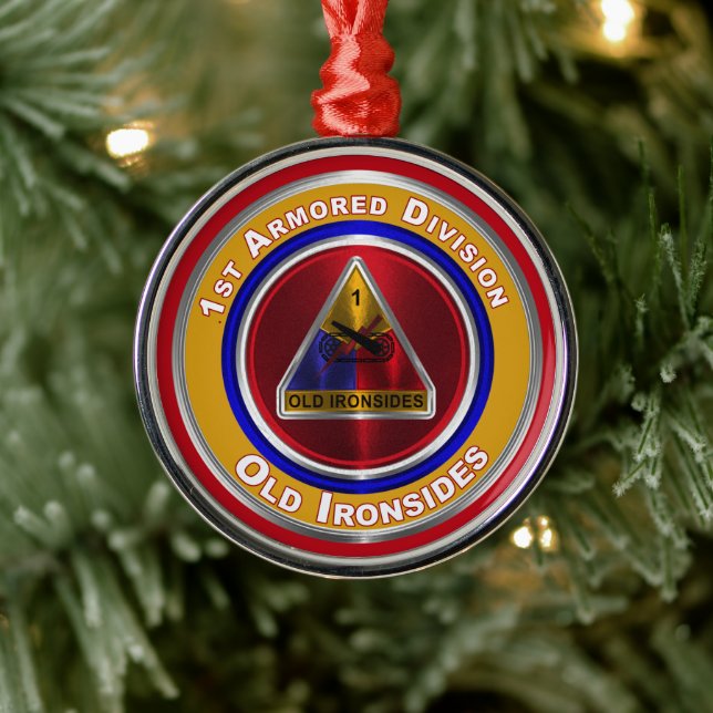 1st Armored Division Keepsake Christmas Metal Ornament (Tree)