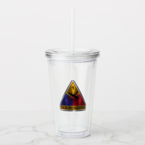 1st Armored Division Old Ironsides Acrylic Tumbler