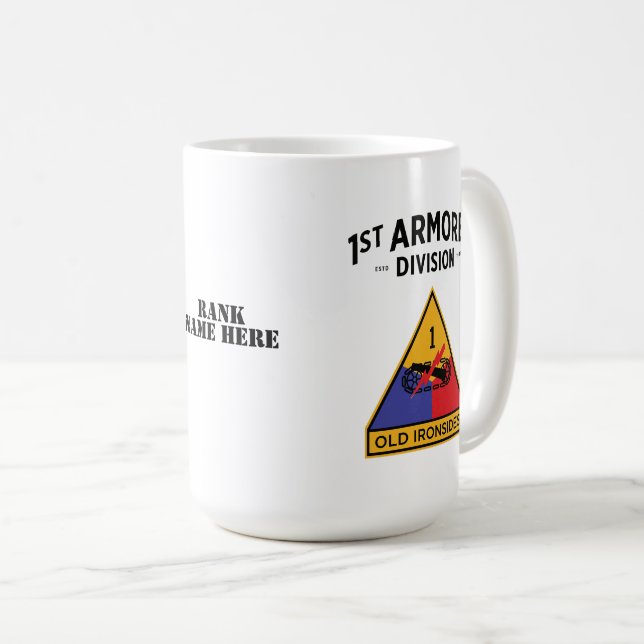 1st Armored Division "Old Ironsides" Badge Coffee Mug (Front Right)