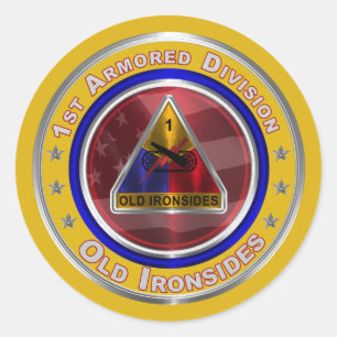 1st Armored Division “Old Ironsides” Classic Round Sticker