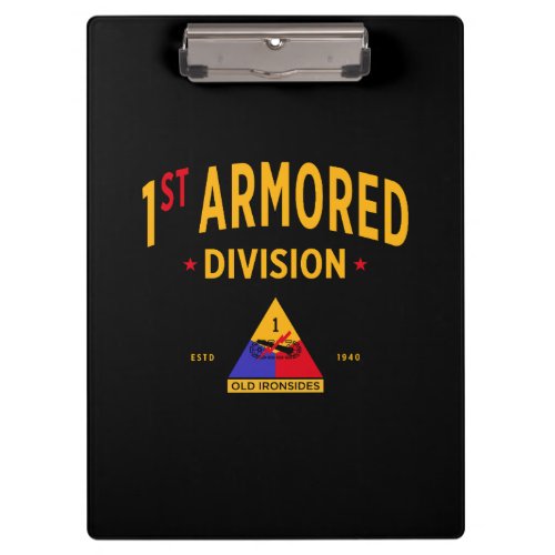 1st Armored Division Old Ironsides Clipboard