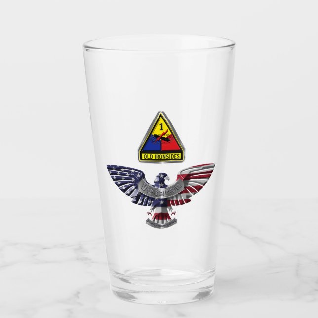 1st Armored Division “Old Ironsides” Eagle Glass (Front)