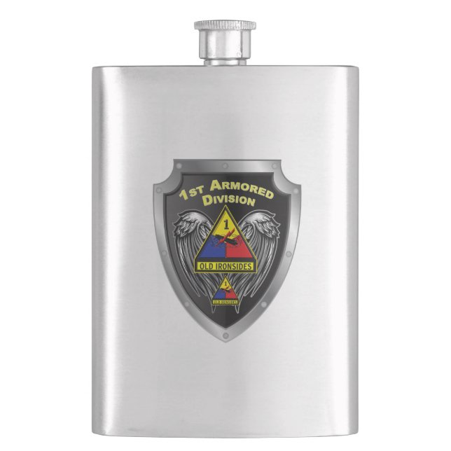 1st Armored Division “Old Ironsides” Flask (Front)