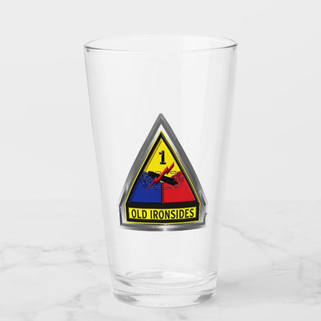 1st Armored Division “Old Ironsides” Framed Patch Glass (Front)
