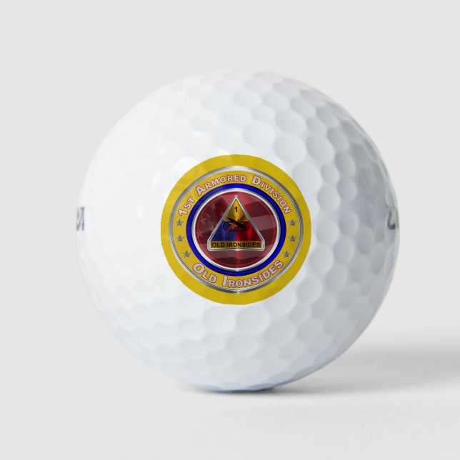 1st Armored Division “Old Ironsides” Golf Balls (Front)