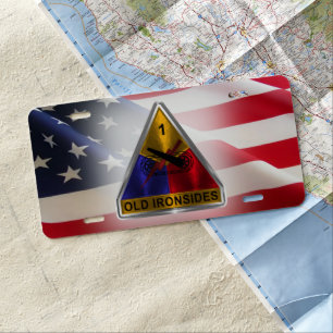 1st Armored Division “Old Ironsides" License Plate