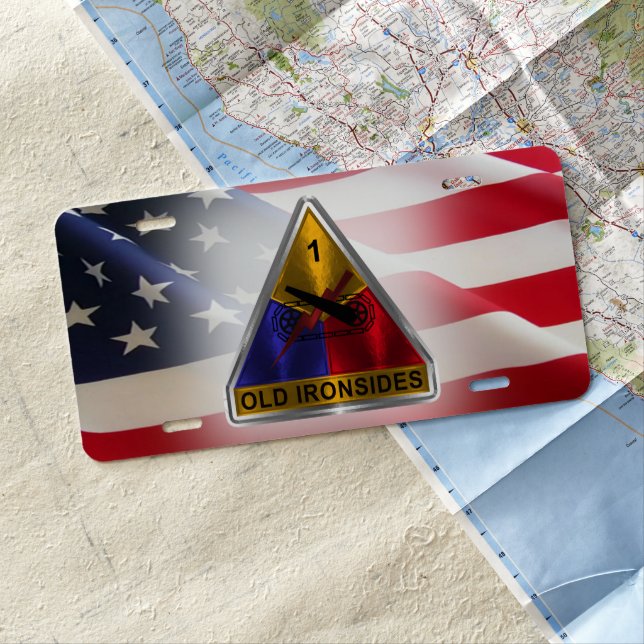 1st Armored Division “Old Ironsides" License Plate (In Situ)