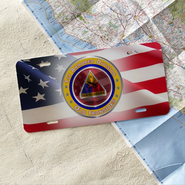 1st Armored Division “Old Ironsides"  License Plate (In Situ)