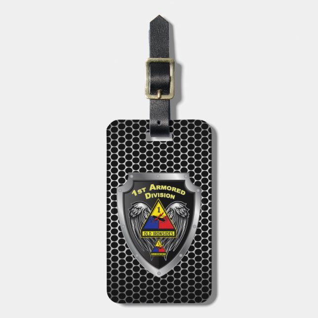 1st Armored Division “Old Ironsides” Luggage Tag (Front Vertical)