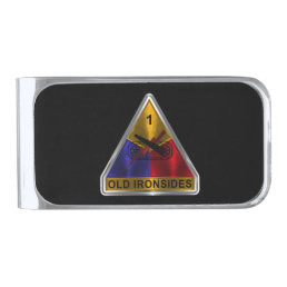 1st Armored Division “Old Ironsides”  Silver Finish Money Clip