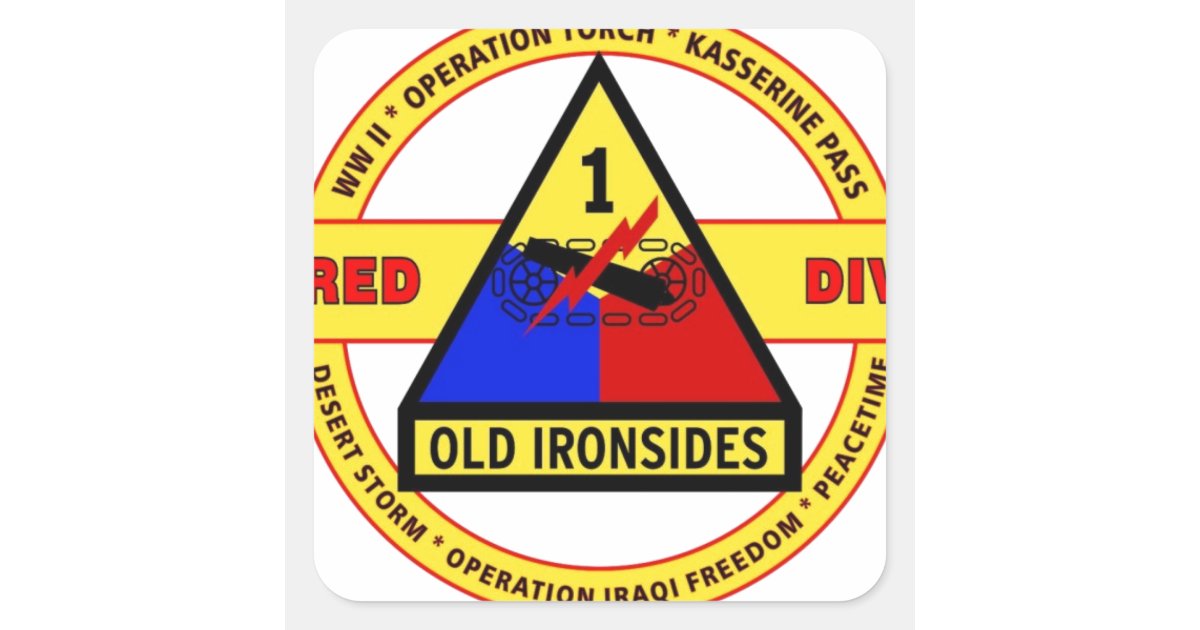 1st Armored Division Sticker – Old Ironsides Vinyl Decal, El Paso Texas, WarlordOne C6852