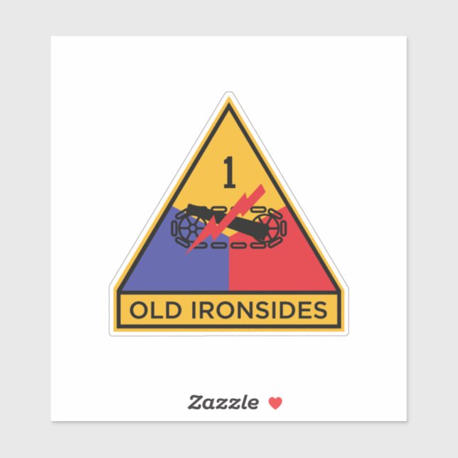 1st Armored Division "Old Ironsides" Sticker (Sheet)