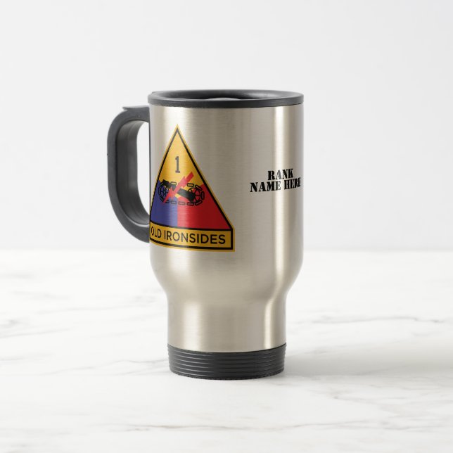1st Armored Division "Old Ironsides" Travel Mug (Front Left)