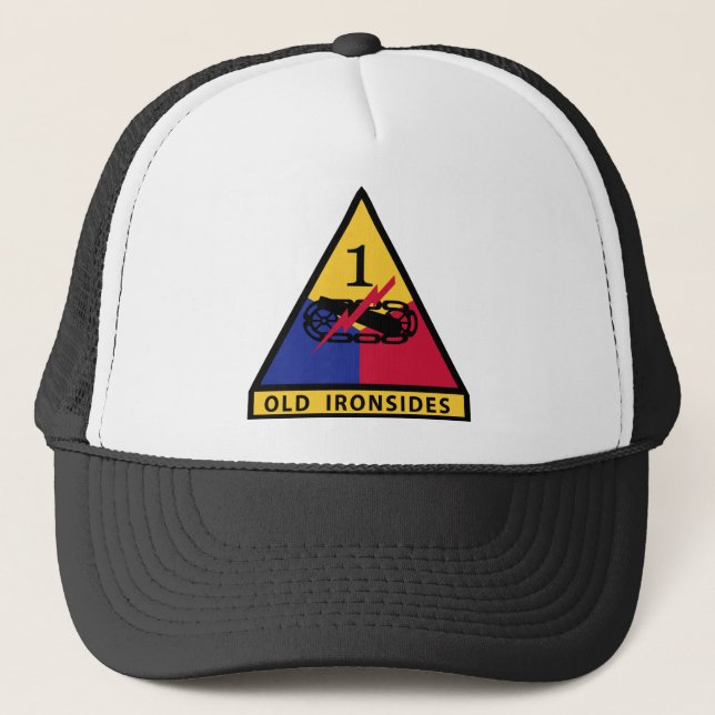 1st Armored Division - OLD IRONSIDES Trucker Hat (Front)