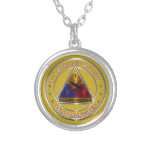 1st Armored Division Silver Plated Necklace