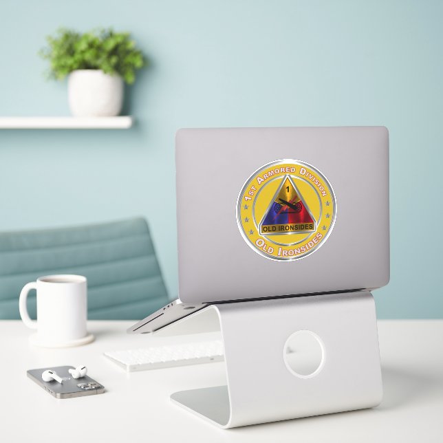 1st Armored Division  Sticker (Laptop On Desk)