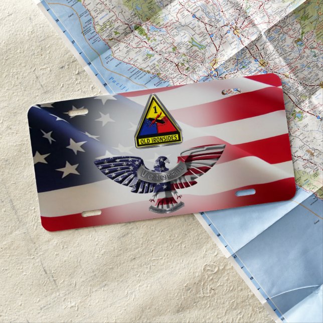 1st Armored Division “Veteran Eagle” License Plate (In Situ)