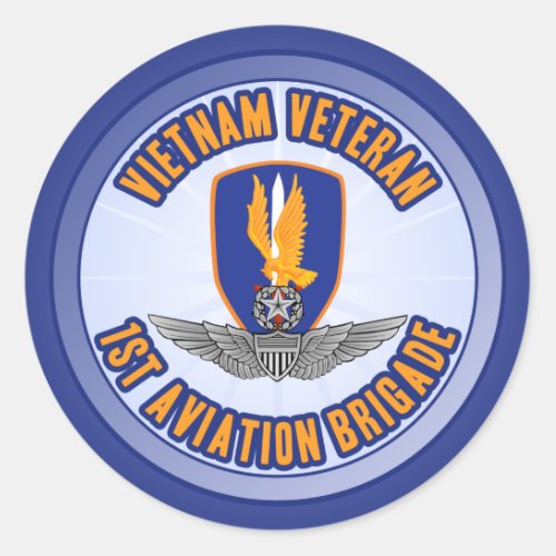 1st Avn Bde Master Aviator Classic Round Sticker