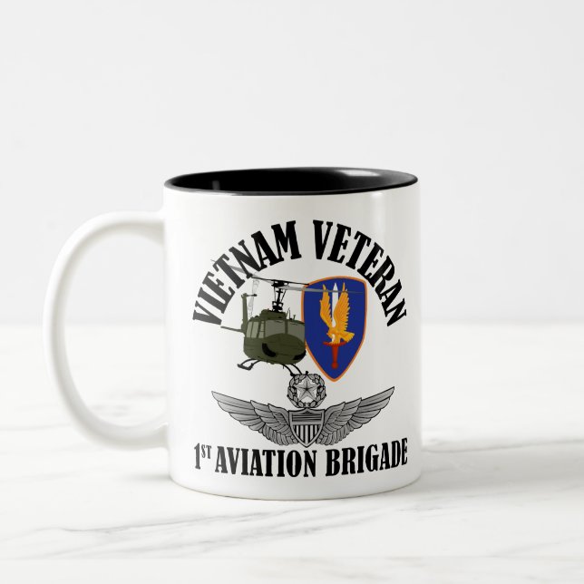 1st Avn Bde Master Aviator Two-Tone Coffee Mug (Left)
