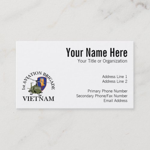 1st Avn Bde Vietnam Vet Huey Business Card Template