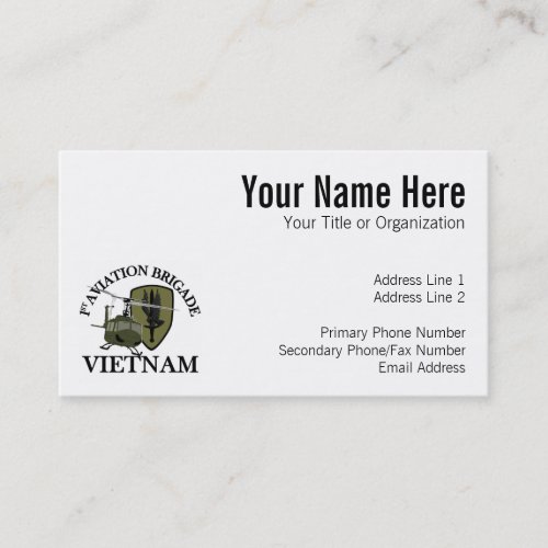 1st AVN BDE Vietnam Vet Huey Business Cards