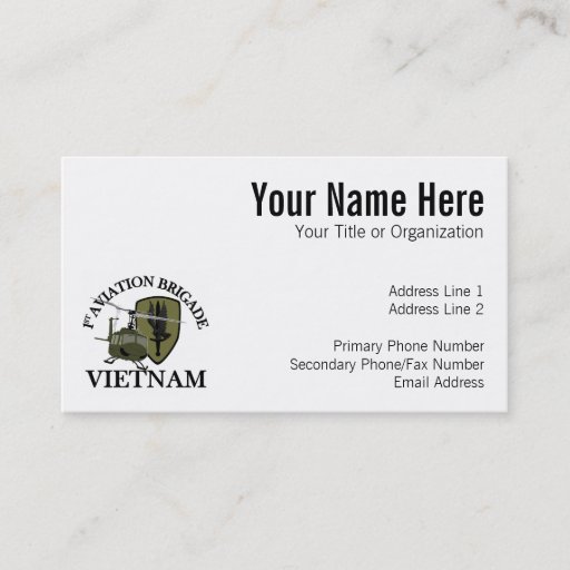 Customizable 1st AVN BDE Vietnam Vet Huey Business Cards