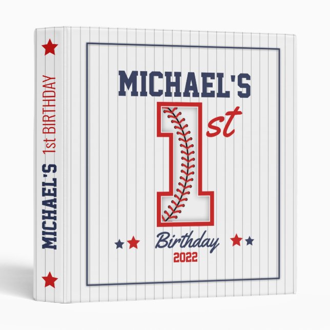 1st Baseball Birthday Binder (Front/Spine)