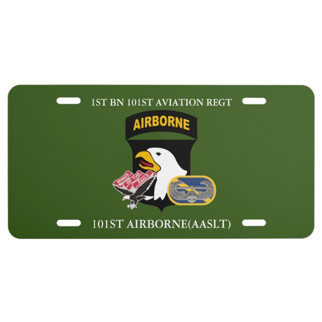 1ST BATTALION 101ST AVIATION REGIMENT 101ST ABN LICENSE PLATE (Front)