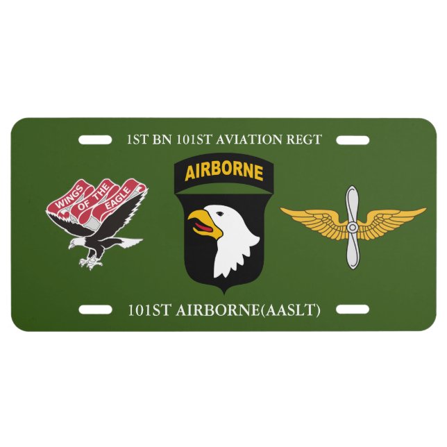 1ST BATTALION 101ST AVIATION REGIMENT 101ST ABN LICENSE PLATE (Front)