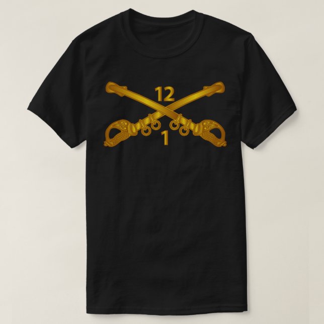 1st Battalion 12th Cavalry Branch wo Txt T-Shirt (Design Front)