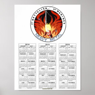 1st BATTALION 1st MARINES "HEAVY METAL" Poster