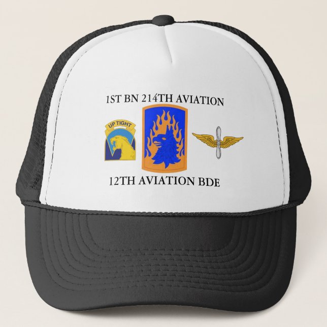 1ST BATTALION 214TH AVIATION 12TH AVIATION BRIGADE TRUCKER HAT (Front)