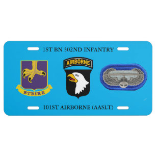1ST BATTALION 502ND INFANTRY 101ST AIRBORNE(AASLT) LICENSE PLATE